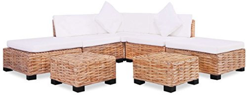 Tidyard 18-TLG. Set Lounge Sofa Gartensofa Set Loungemöbel Gartenmöbel Rattan Gartengarnitur Outdoor Sofagarnitur mit Couchtische, Hocker, Polster und Kissen