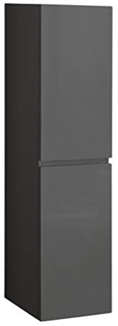 SAM Bad-Hochschrank Parma, Hochglanz grau, 2 Türen, Badmöbel, Badezimmerschrank, Soft-Close, 40 x 35 x 160 cm