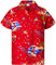 King Kameha Funky-Hawaii-Hemd, Weihnachten, Herren, Kurzarm, Christmas-Surf-Santa, Rot, 3XL