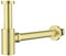 Keymark Design Siphon, Universal Designsiphon für Waschbecken & Waschtisch, Bad Abflussgarnitur passgenau Flaschensiphon 1 1/4 x 32mm, Geruchverschluss Messing, Gebürstete, Brushed Gold