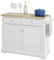 SoBuy FKW84-WN Carrito de Cocina con Superficie de Mármol y Madera de Caucho con Tablero Extensible 115 x 46 x 93 cm ES