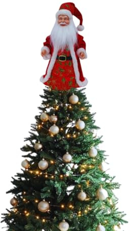 Puntale per Albero Babbo Natale 30 cm Tessuto Yuta Decorazioni Natalizie Fair