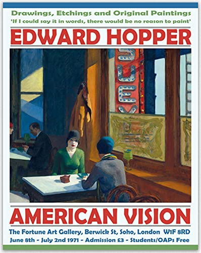 WallBUddy Edward Hopper Exhibition Poster Edward Hopper Art Gallery Print (50cm x 70cm)