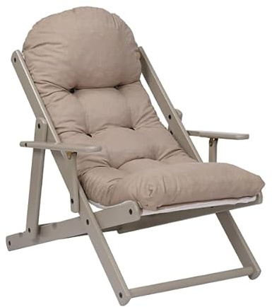 Liberoshopping Sessel Relax in 3 Positionen liegend, Gartenrahmen Hochwertiges, super gepolstertes Liegestuhlkissen (Seil)