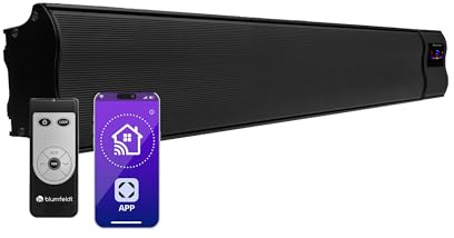 Klarstein Stufa Elettrica Basso Consumo, Colonnina Elettrica da Giardino 2400W, Termosifone Elettrico, Pannello Radiante Infrarossi con Telecomando, Stufetta Smart WIFI App, No CO2