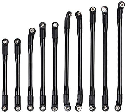 INJORA RC Spurstangen 10pcs RC Link Rod RC Zubehör für 1/10 RC Crawler Axial SCX10 II 90046 (Schwarz)