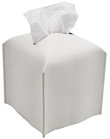 Livelab Copertura per scatola di fazzoletti, quadrata decorativa in pelle PU, porta fazzoletti moderno porta fazzoletti per carta facciale, dispenser per bagno, piano di lavoro, comodini, scrivania,
