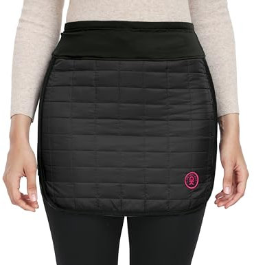 Little Donkey Andy Damen Leichte Winddichter Rock Warmer Stepprock Puffer Sportskorts zum Wandern Golf Schwarz L