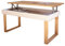 LoMasCasa - Couchtisch Modell Ebro höhenverstellbar aus massivem Kiefernholz natur mit Holzbeinen, weiß und Holz, nordischer Stil, Maße 100 x 50 x 48 cm