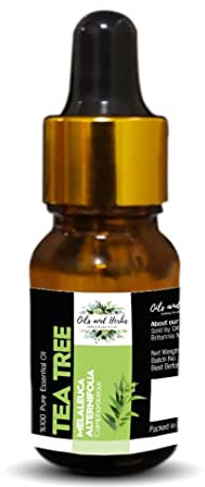 Natural Tea Tree Essential Oils by Oils and Herbs UK | 100% Purity in Every Drop | Good for Skincare, aromatheraphy and for Health Purposes (Tea Tree Essential Oil)