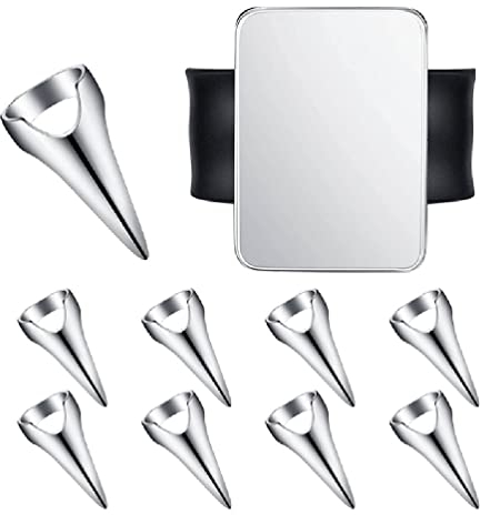 Oyrcvweuy 10 Stück Haarscheitelring Pinky Haarscheitel Werkzeug Metall Flechtring Haarauswahlwerkzeug mit Handgelenk Magnetischer Pin Halter, Haarauswahlwerkzeug