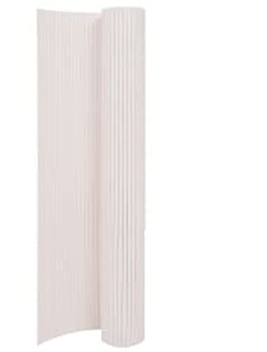 Gecheer Gartenzaun Doppelseitig Gartensichtschutz Sichtschutzzaun Windschutz Sichtschutzmatte Sichtschutz Zaun Balkon Garten Terrasse PVC 90x400 cm Weiß