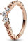 Pandora Moments Bague Tiare Volute Royale en métal plaqué or rose 14 carats avec zircones cubiques transparentes, taille 48