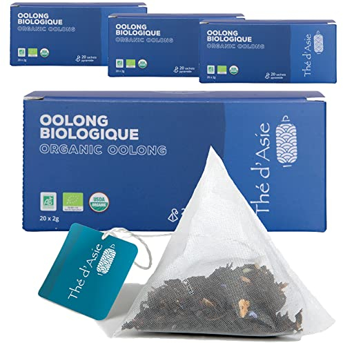 Khla - Blauer Tee Oolong Bio - Box mit 80 Pyramidenteebeuteln - Biologischer Tee