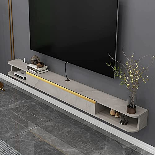 URBERY Schwebender TV-Schrank, Wandmontierter Fernsehschrank, Schwebender Fernsehschrank, Medien-Entertainment-Center-Wohnmöbel für Wohnzimmer, Schlafzimmer/B / 140CM