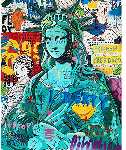 Walarky Pop Art Peinture par numéro adultes - Graffiti de rue - Kit de peinture à l'huile sur toile pinceaux et pigment acrylique - Image abstraite créative moderne décoration murale de la Artwork-04