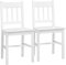 HOMCOM Juego de 2 Sillas de Comedor Silla de Cocina con Respaldo de Listones Estructura de Madera de Pino para Salón Restaurante Carga 120 kg 41x46,5x85,5 cm Blanco