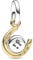 PANDORA Moments Bicolor Drehende Hufeisen-Scheibe Charm-Anhänger aus Sterling Silber mit 14 Karat vergoldeter Metalllegierung, Zirkonia, Kompatibel Moments Armbänder, 762713C01