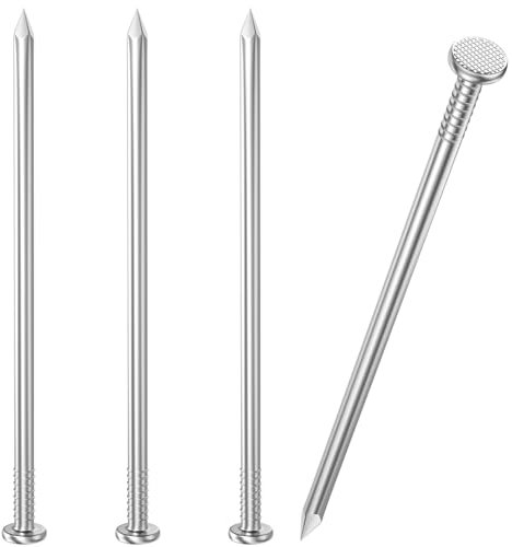VGBUY 40 clavos de acero inoxidable, clavos de cabeza plana de 4 pulgadas para colgar cuadros