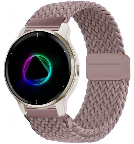 Issinlky Bracelet tressé nylon pour Garmin Venu 2 Plus, 20mm Bracelet élastique pour Vivoactive 5/Garmin Venu/Sq Music/Venu Sq 2/Sq 2 Music/Vivoactive 3/3 Music/Vivomove HR/Forerunner 55 245 649