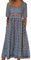 ABINGOO Damen Kurzarm Rundhals Sommerkleid Boho Blumendruck A-Linie Kleid Lose Midikleid Freizeitkleid Strandkleider mit Taschen(D-Blumen,XXL)