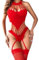 MIZSPISE Lencería Mujer Sexy Ropa de Malla Transparente Medias Body Elástico Una Pieza Lingerie (rojo, Talla única)