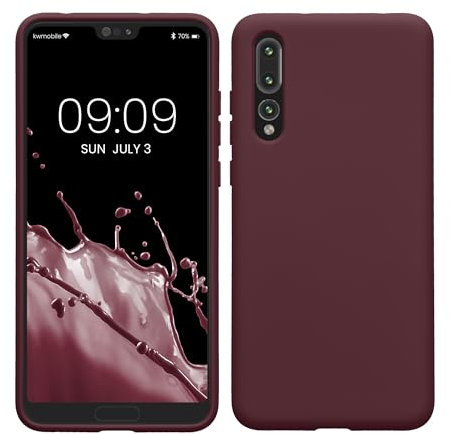 kwmobile Hülle kompatibel mit Huawei P20 Pro Hülle - gummierte TPU Silikon Handyhülle - Schutzhülle für kabelloses Laden - Case in Bordeaux Violett