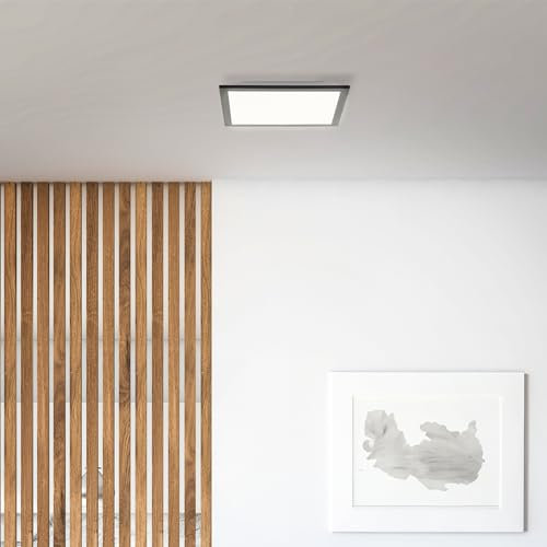 Lightbox Basic LED Aufbaupaneel | 30 x 30 cm | zeitloses Wand- & Deckenpanel mit schwarzem Rahmen & neutralweißer Lichtfarbe (4000 K) | 1900 lm | für jeden Raum| aus Aluminium/Kunststoff