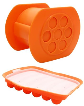 Cevapcici Presse Hot Dog Maker Sausage Mould Manuelles Hot-Dog-Wurstform-Set Diy Hausgemachte Fleischstreifenpresse Mit 7 LöChern NahrungsergäNzungsmittel FüR Kinder, Gelee, Schokolade, BBQ (Orange)