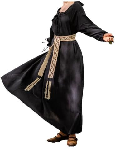 Leonardo Carbone® Unisex Wikinger Gürtel Elina - Mittelalter Kleidung Herren, Damen, LARP-Kleidung, Karneval, Cosplay, Hobbit Kostüm - 100% Baumwolle Braun