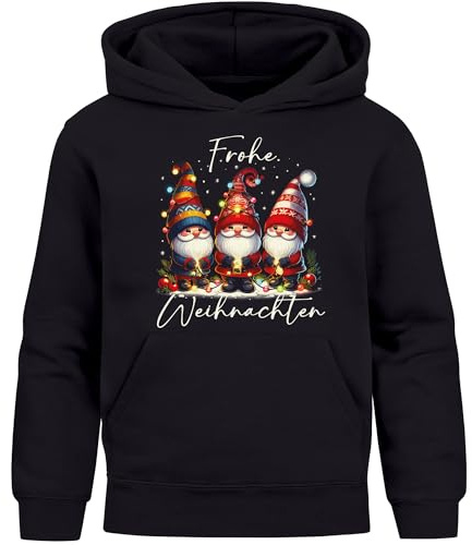 MoonWorks® Kinder Hoodie Weihnachtspullover Jungen Mädchen Wichtel Weihnachtsoutfit Kinder