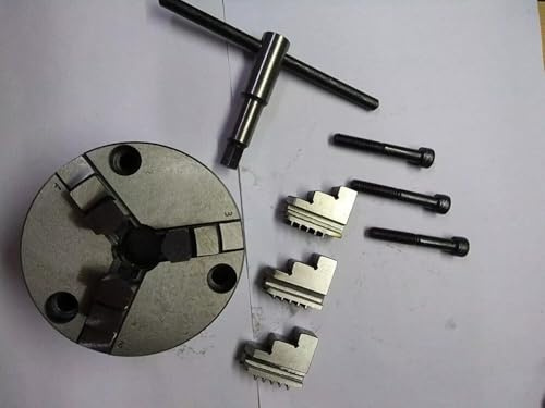 Mandrino autocentrante a 3 ganasce da 100 mm con ganasce reversibili per montaggio frontale, tornio Amz120