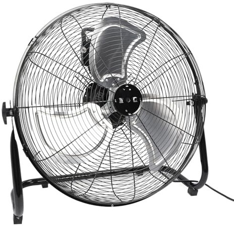 Yechiry 50 Cm Bodenventilator, Einstellbarer Winkel 4 Geschwindigkeiten Hohe Geschwindigkeit Hochleistungs-Aluminiumlegierung Industrieller Außenventilator, für Innen Außen (B)
