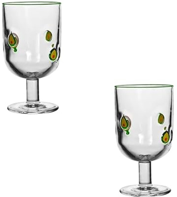 SEAYACK Lot de 4 verres à jus vintage à motif citron - Robustes - 360 ml - Pour cocktails, décorations aquatiques, fêtes - Verres essentiels au citron