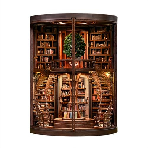 Wisdom Rings Book Nook, Herr der Ringe Buchecke, DIY Puzzle Buchstütze Kit, 3D Mini Haus Design, für Bücherregal Dekoration und kreative Montage