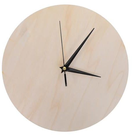 Holz Uhr Zifferblattplatte Rund Weiß für Selbstgemacht Uhrgestaltung | Zifferblatt aus Unbehandeltem Holz, Leeres Zifferblatt mit Zeiger, für Büro und Schlafzimmer