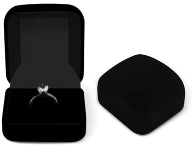 AfitLulu Ringbox Samt Ring Aufbewahrung Ringbox Hochzeit Elliptisch Verlobungsring Box für Vorschläge, Verlobungen und Hochzeiten (Mini-Schwarz)