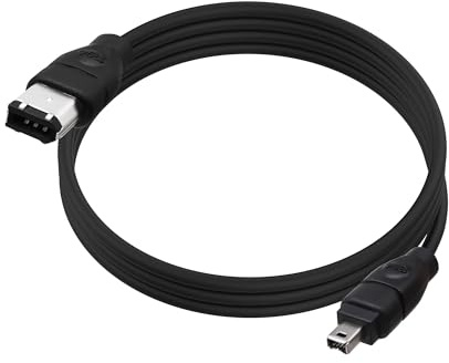 YARCHONN 6 Pin auf 4 Pin FireWire DV Kabel IEEE 1394 i.Link DV Kabel -1.8M | FireWire 400 Kabel Hochgeschwindigkeits IEEE 1394 4-polig auf 6-polig Stecker, kompatibel mit Camcordern Computern Laptops