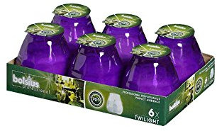 bolsius Windlichter Glas Twilight 104/99mm 6er Pack lila