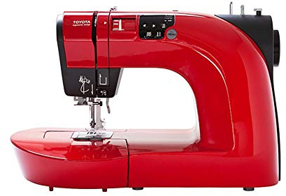 Toyota Oekaki50R Kreativ Freiarm Nähmaschine Oekaki mit 50 Programmen und Freihandstickfunktion, rot