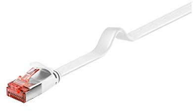 goobay 94913 CAT 6 Flat-Patch Cable, U/FTP, White, 0.25 m Length
