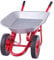 Bigjigs Toys Kids Wheelbarrow - Robust Silver & Red Wheel Barrow with Easy Grip Handles, Top Gardening Gifts for Children, Quality Garden Toys