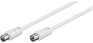 Goobay 11511 Cavo antenna (<70 dB, 75 Ohm), 2x schermato, spina coassiale nichelata alla presa coassiale, cavo coassiale adatto per TV, HDTV, radio, DVB-T2, DVB-S2, DVB-S2, DVB-C, lunghezza 2,50 m