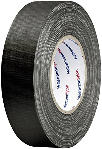 HELLERMANN TYTON HTAPE-TEX-50x50 Innen & Außen 50m Baumwolle, Polyethylen Schwarz Klebeband