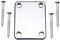Musiclily Metal Neck Plate for Fender Strat Tele Electric Guitar or Bass,Chrome