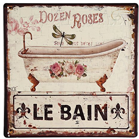 Ambiente Haus 84645 Metallbild Le Bain 30 x 30 cm