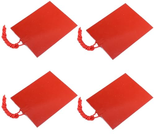 4PCS Silicone Heater Mat, Icstation Rubber Heating Mat 12V 25W Electric Blanket Flexible Mat Constant Temperature 80X100mm/3.15X3.94 inch