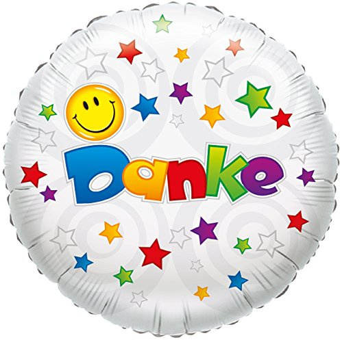 Karaloon F81206P Folienballon Danke I 46 cm I Helium Ballons I Luftballons Geburtstag & Party I Ballon ist auch als kleines Dankeschön-Geschenk ideal