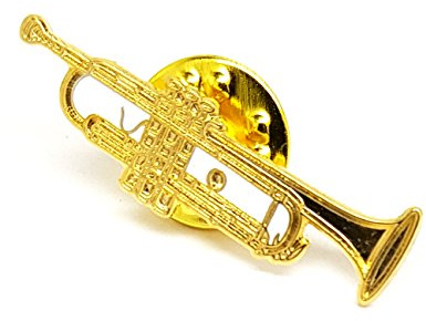 Pin goldfarbene Trompete, Butterfly-Verschluss, Anstecknadel für Revers, Hut, Baseballkappe, Taschen, Rucksack
