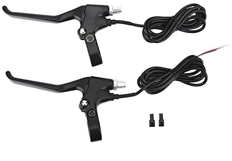 VGEBY 1Pair Bicycle Brake Lever, 2 Wires Aluminum Alloy Bike Handle Front Disc Brake Levers with Small Wire Holders for E-Bike Electric Bicycle Modification Accessories